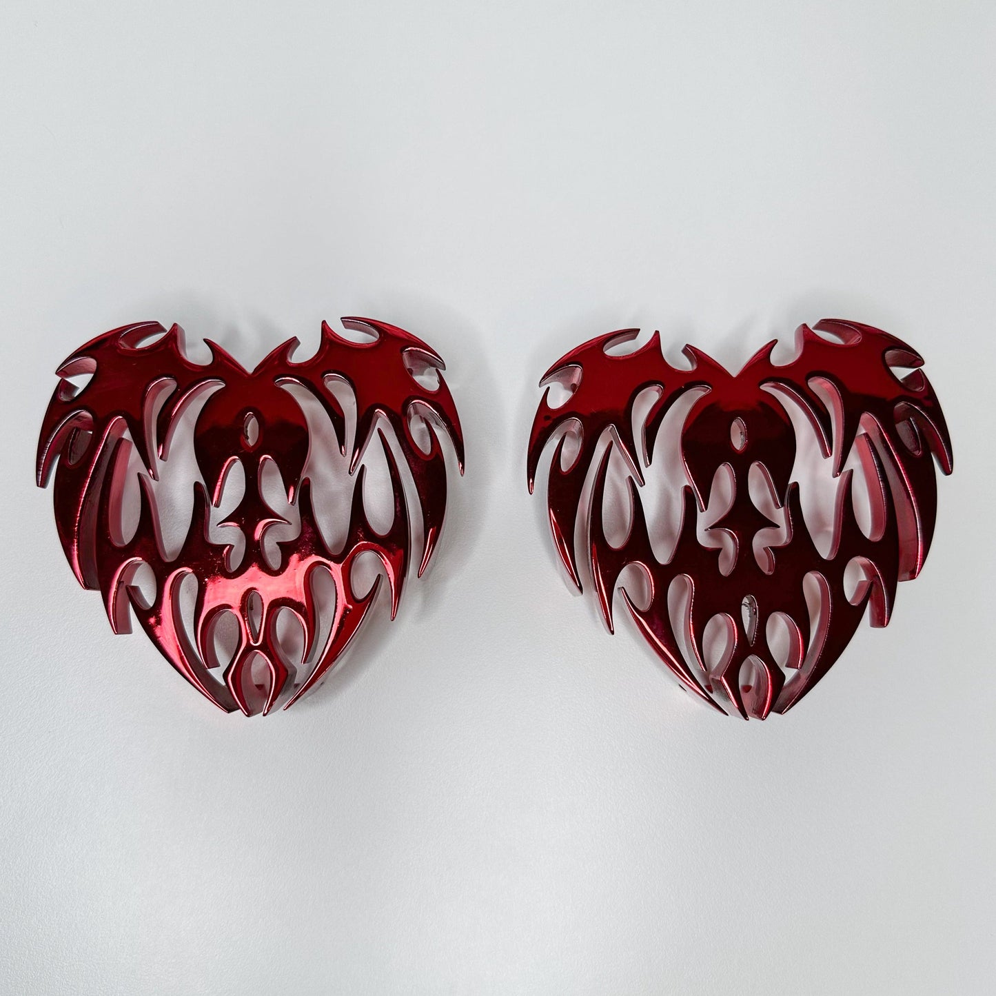 Chrome Red Heart Attachments Set READY TO SHIP