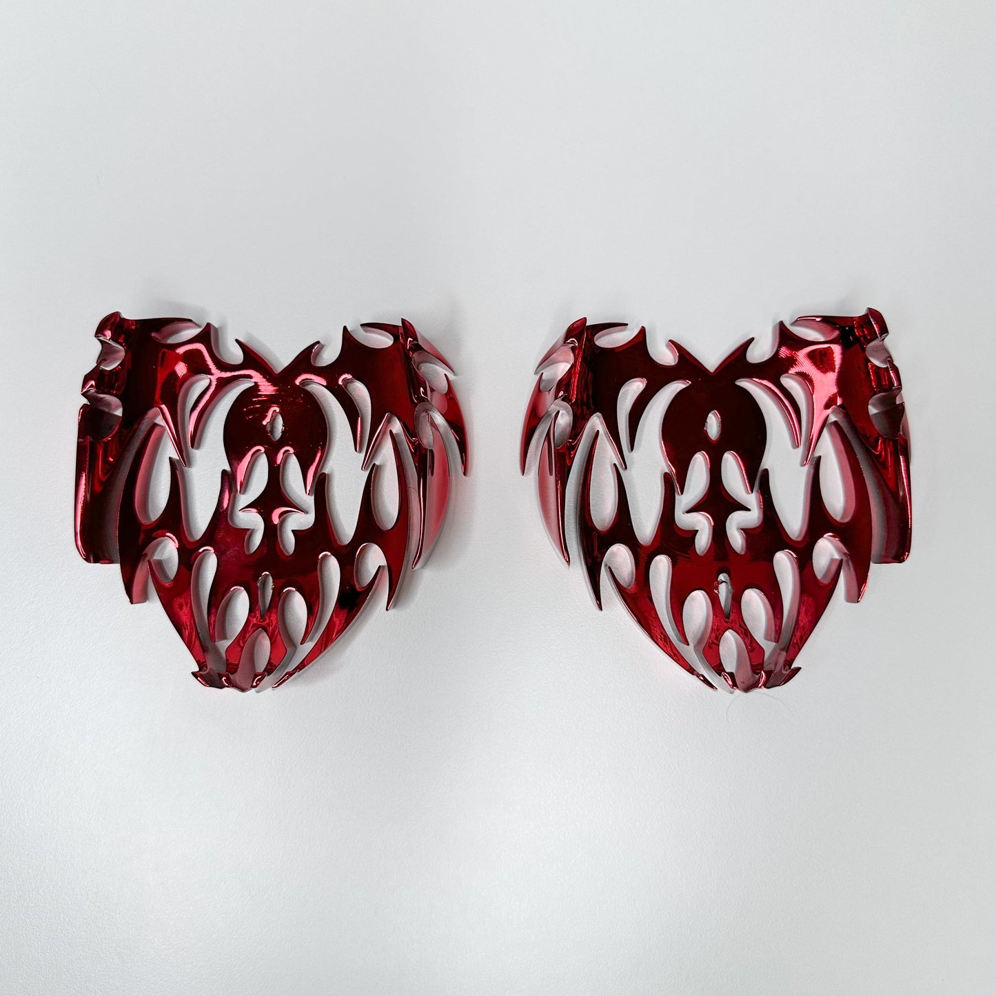 Chrome Red Heart Attachments Set READY TO SHIP