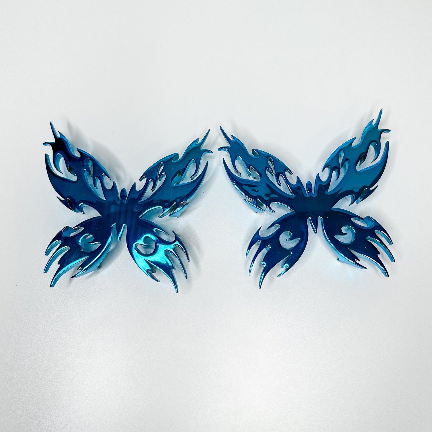 Chrome Aqua Blue Butterfly Attachments Set READY TO SHIP
