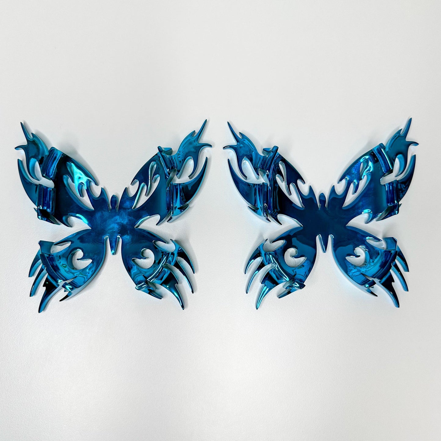 Chrome Aqua Blue Butterfly Attachments Set READY TO SHIP